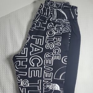 The North Face Black Leggings with White Logo Print